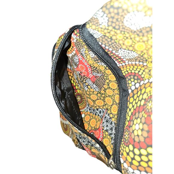 Bunabiri Australia Aboriginal Art 3 Zip Cross-Body Bag Colours of the Land - Picture 8 of 8